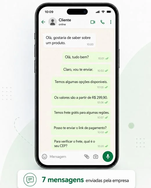 Exemplo de conversa no WhatsApp