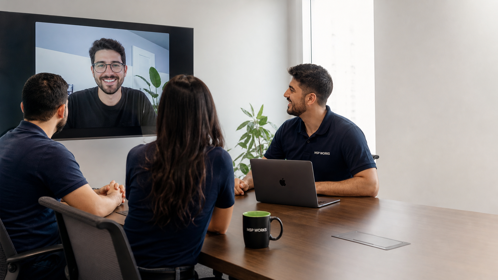 Equipe de software alinhando uma implantação com o cliente